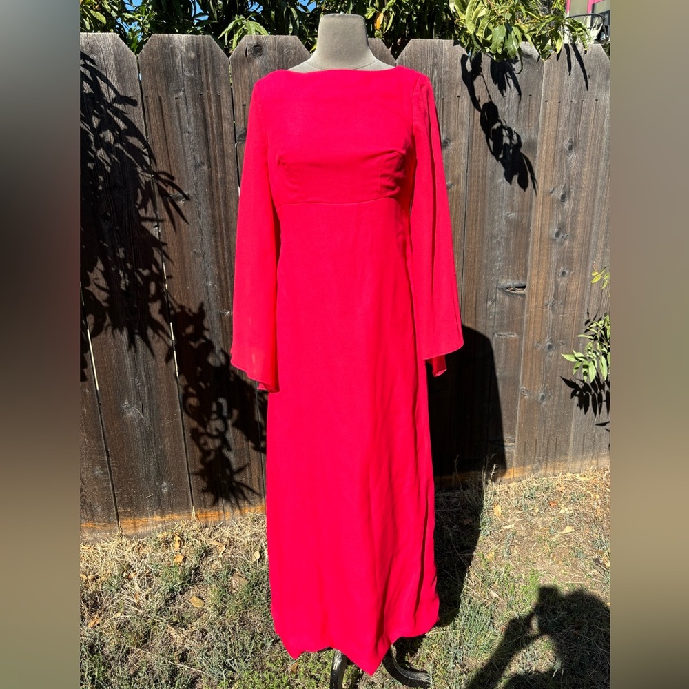 Vintage 1979’s Miss Ming candy apple red maxi dress with angel sleeves